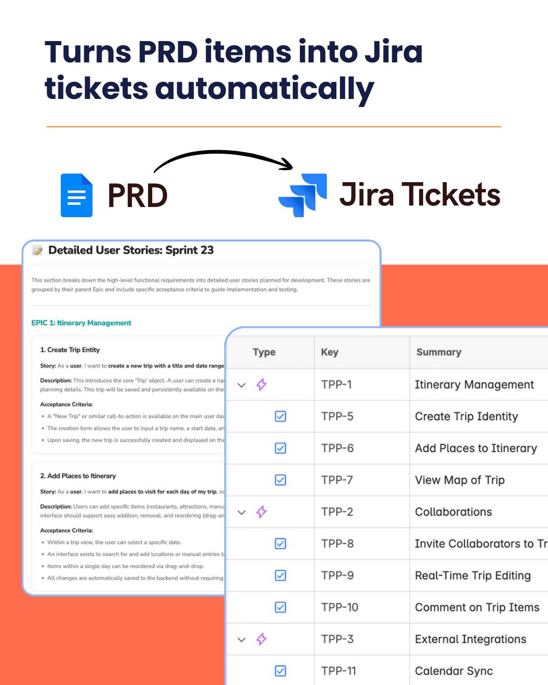 PRD-Jira Sync: Auto-populate Jira based on user stories in PRD